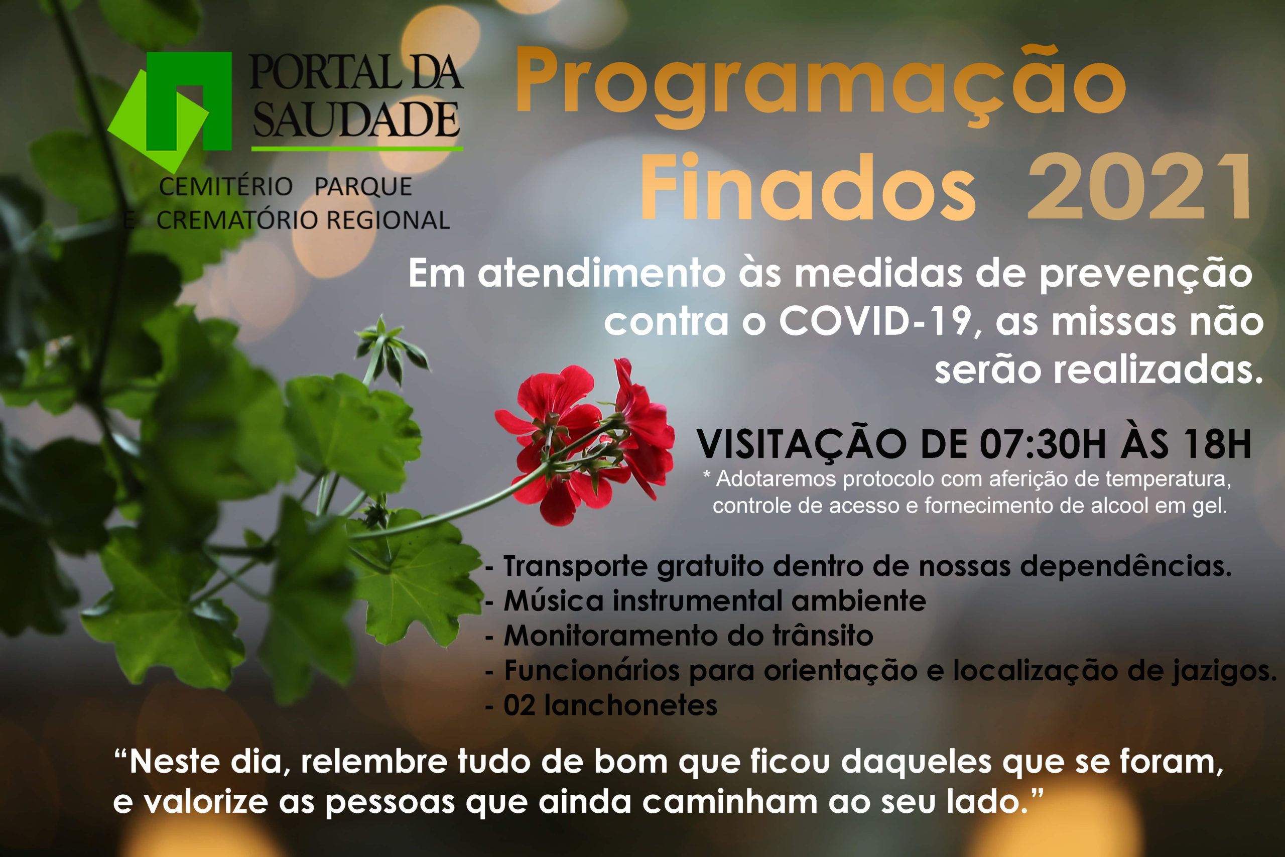 Programação de finados 2021